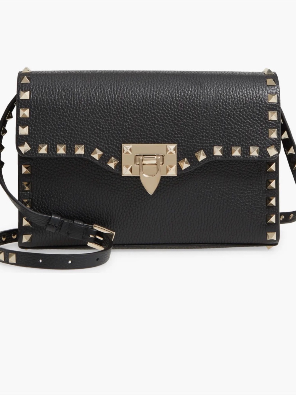 Valentino Garavani Black Leather Rockstud Crossbody